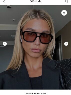 VEHLA Black Frame Sunglasses with Toffee Lenses